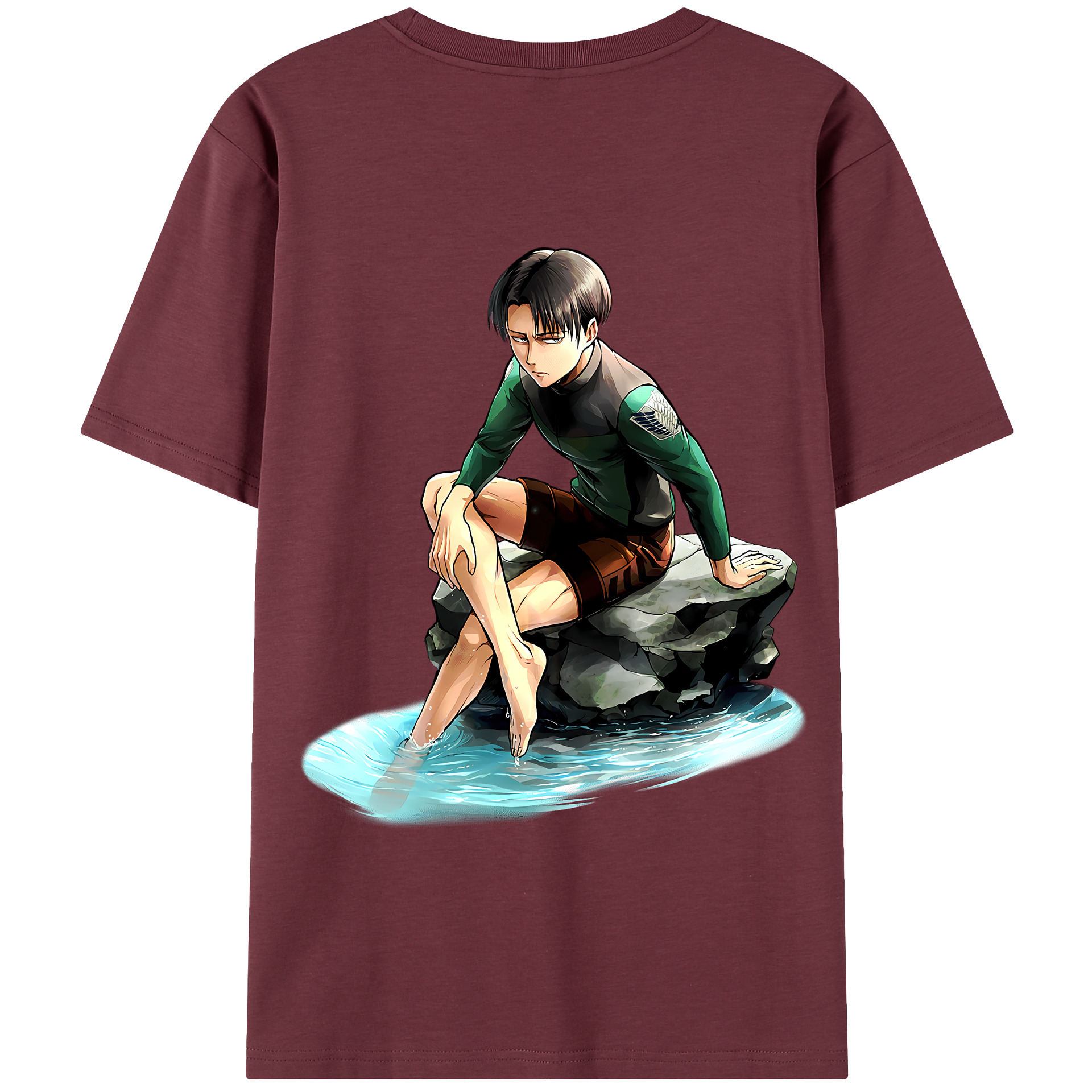 （画像用） 進撃の巨人 リヴァイ·アッカーマン Attack on Titan Levi Ackerman 綿100％半袖Tシャツ（背面プリント）